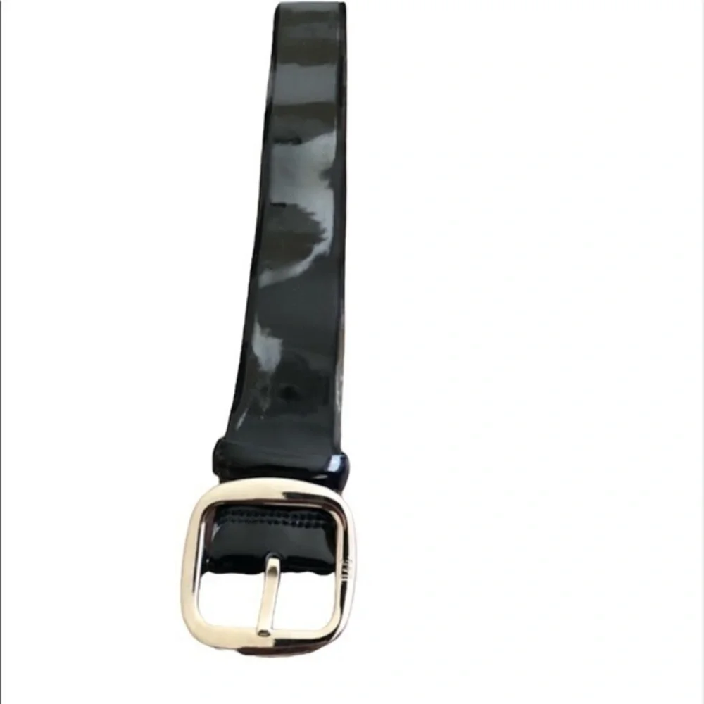 Dolce & Gabbana Mens Blk Patent Leather Belt Sz36